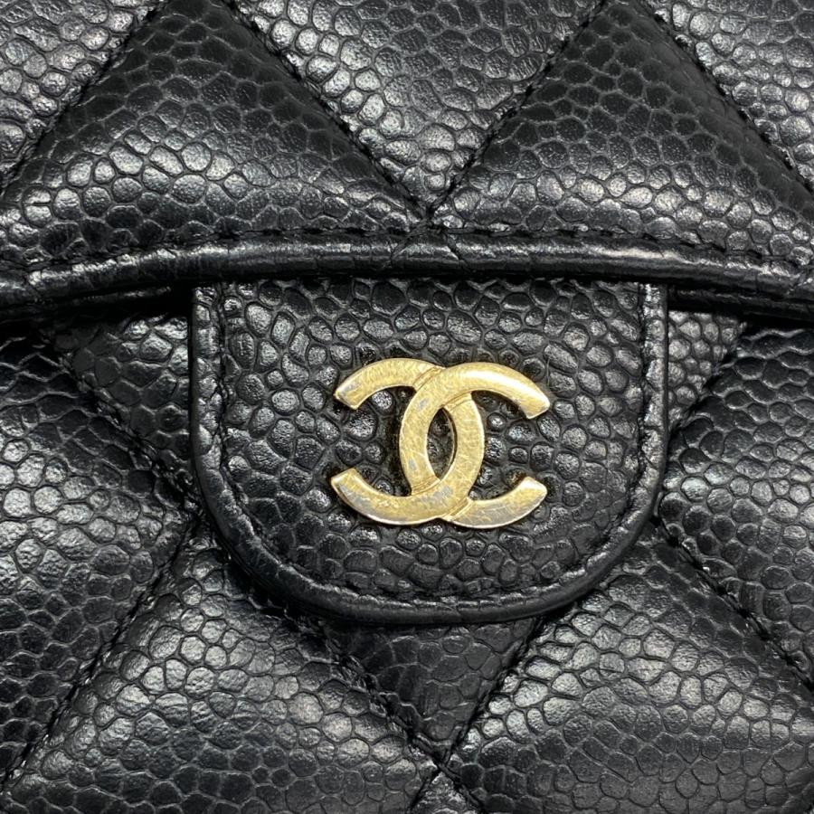 CHANEL 【5ma0773】シャネル 三つ折り長財布 マトラッセ キャビア  