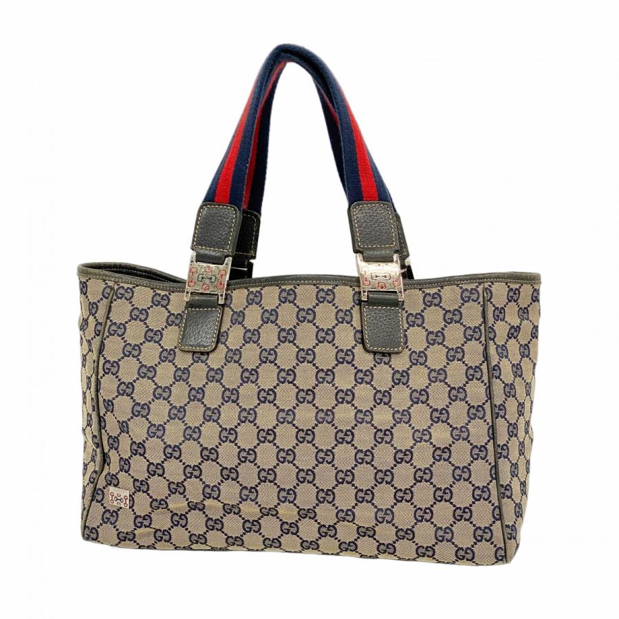 GUCCI トートバッグ 肩掛け GGキャンバス シェリーライン ロゴチャーム付 GUCCI トートバッグ 肩掛け GGキャンバス シェリーライン ロゴ