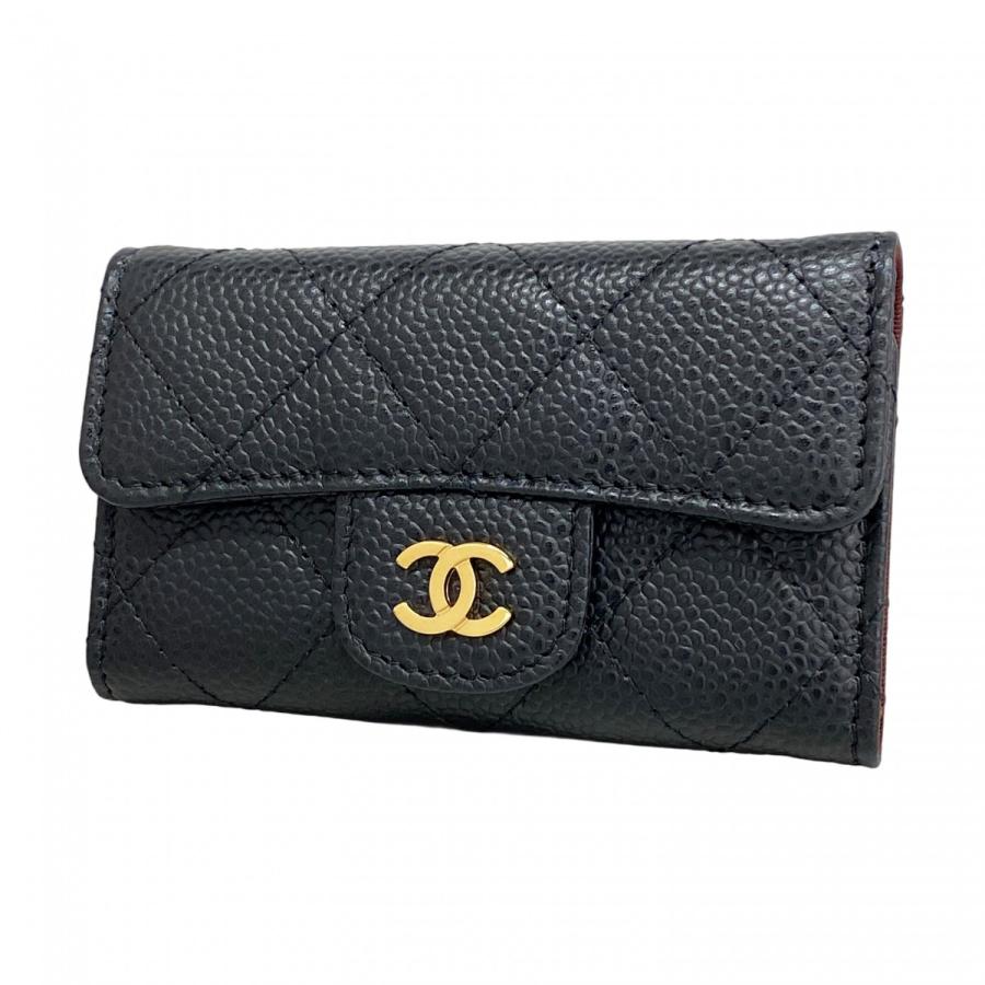 CHANEL マトラッセキャビアスキン5連キーケースブラック CHANEL キーケース マトラッセ キャビアスキン ブラック