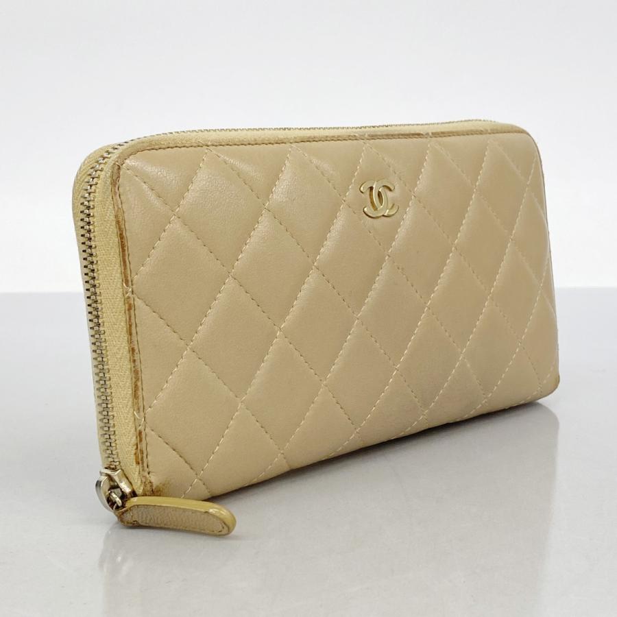 CHANEL ベージュゴールド 長財布　財布　キルティング　シャネル シャネル長財布ベージュゴールド