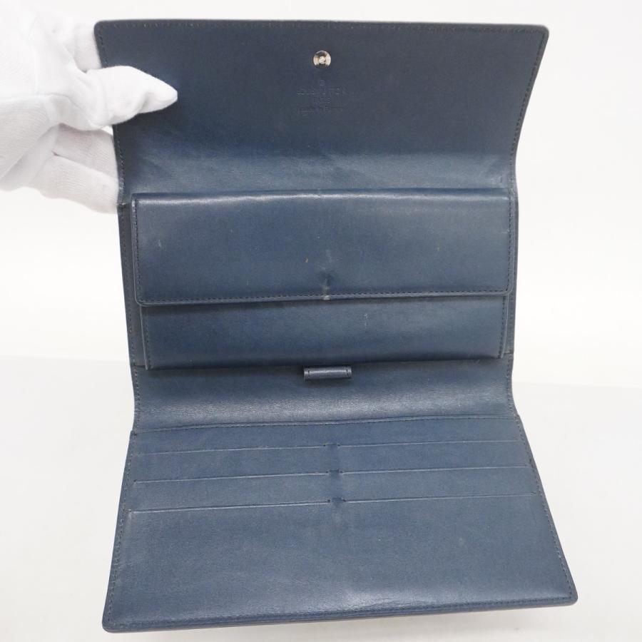 ルイヴィトン モノグラムマット インターナショナル 三つ折り長財布 ブルー