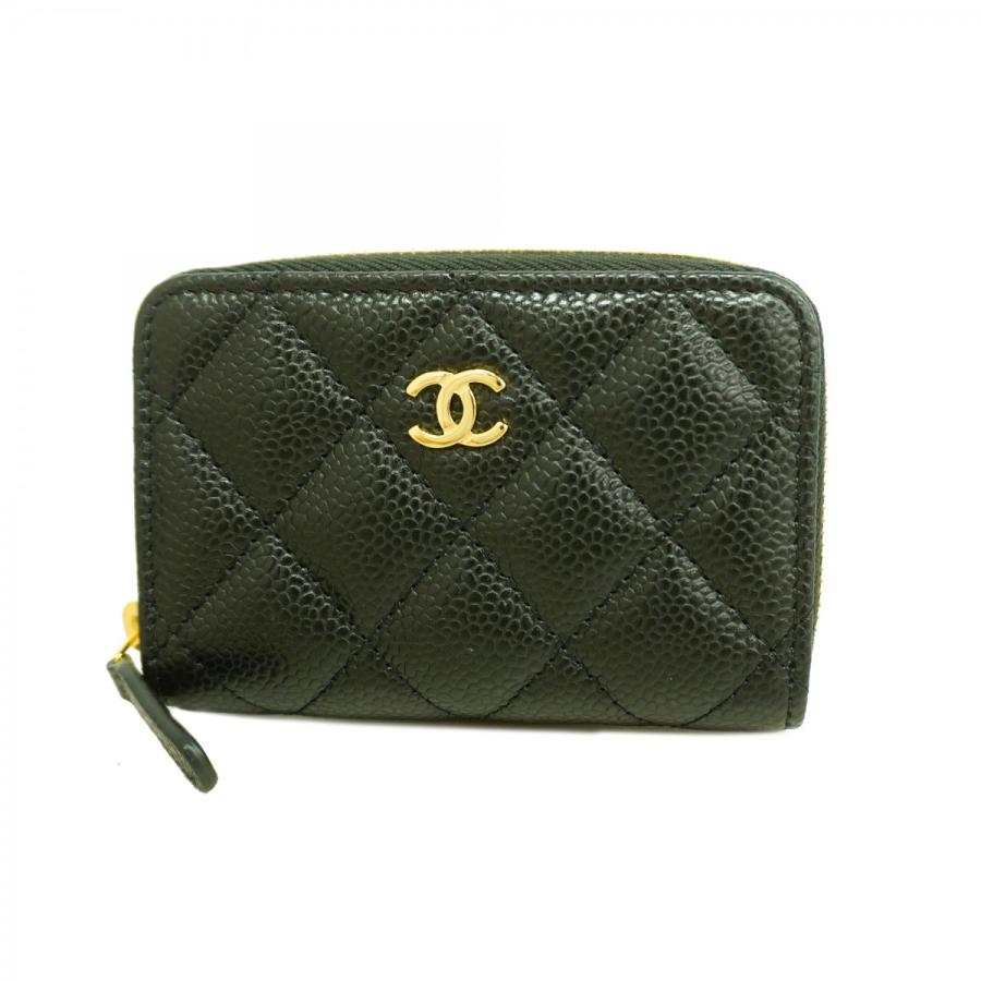 CHANEL 【5md4790】シャネル コインケース マトラッセ キャビアスキン  