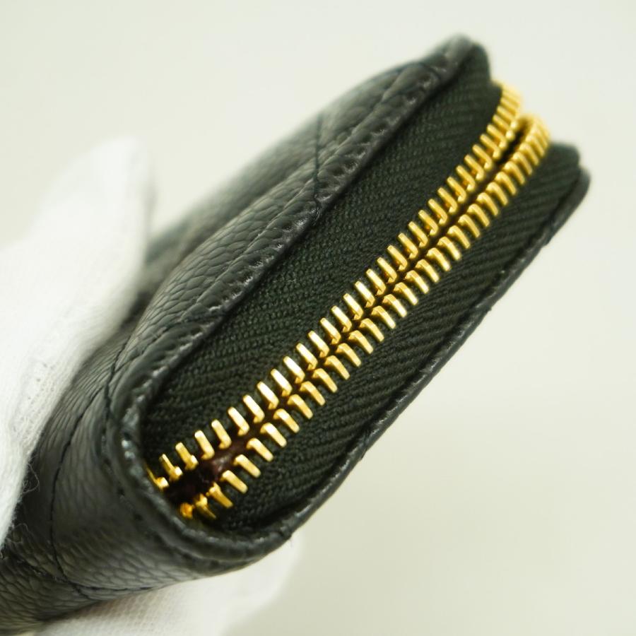 CHANEL 【5md4790】シャネル コインケース マトラッセ キャビアスキン  