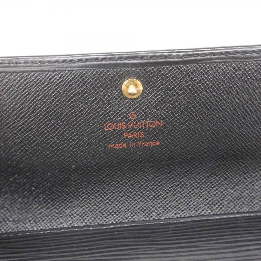 【美品】ルイヴィトン エピ ポルトトレゾール エテュイパピエ 三つ折り ノワール LOUIS VUITTON 【5oc2691】ルイヴィトン 三つ折り財布 エピ ポルト