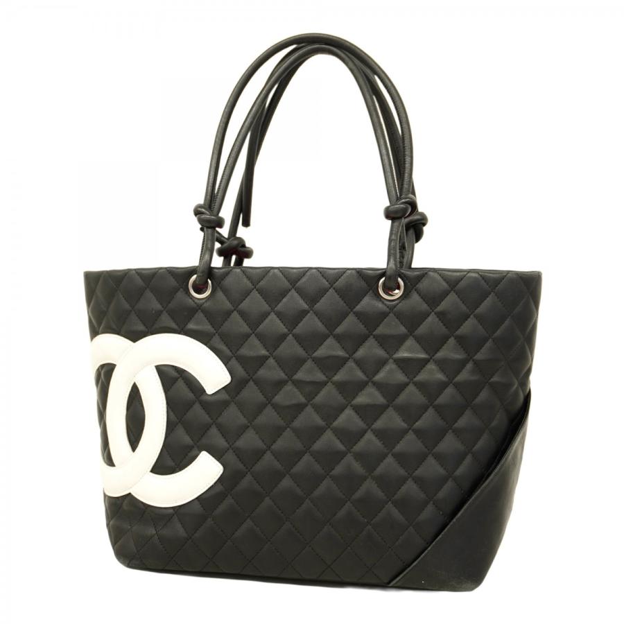 ★最終価格★SALE【5od4099】シャネル トートバッグ カンボン ラムスキン ブラック シルバー金具【中古】レディース CHANEL（シャネル） ☆最終価格☆SALE【5od4099】シャネル トート