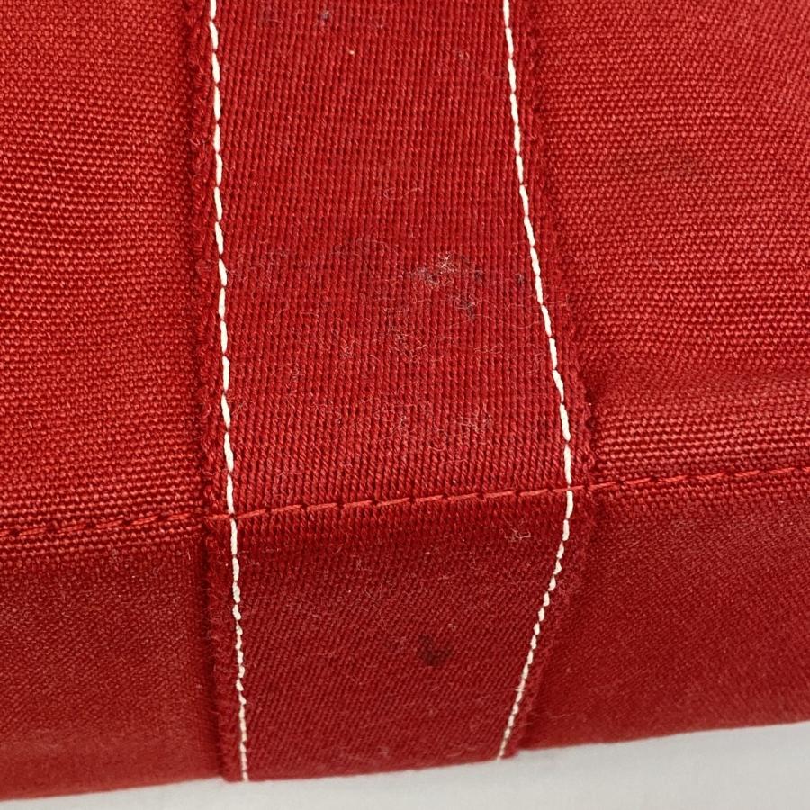 5oe4971】エルメス トートバッグ ドーヴィルPM キャンバス レッド