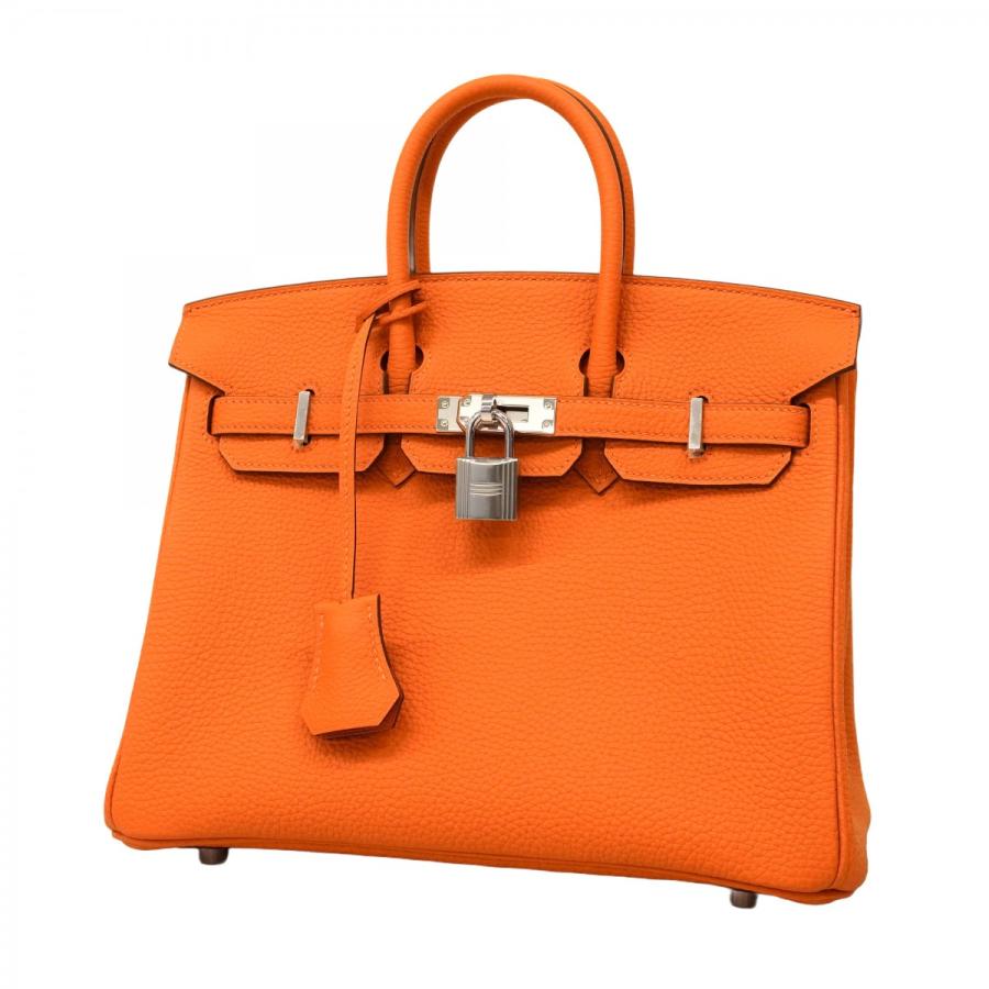 ★SALE【5oe5541-g-h】エルメス ハンドバッグ バーキン25 トゴ オレンジ シルバー金具 K刻印【中古】レディース HERMES（エルメス） ☆SALE【5oe5541-g-h】エルメス ハンドバッグ