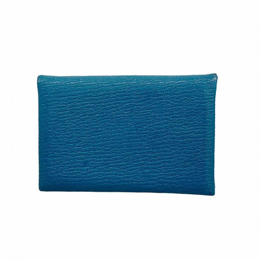 ★SALE【5pa0603】エルメス カードケース カルヴィ シェブルミゾル ヴェールボスフォール シルバー金具 D刻印【中古】メンズ レディース ユニセックス HERMES（エルメス） 【5pa0603】エルメス カードケース カルヴィ