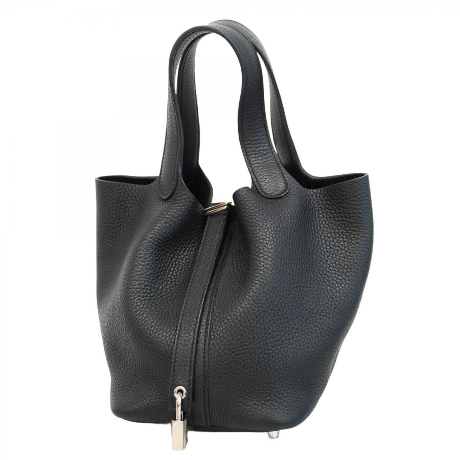 【5pa1324-h】エルメス ハンドバッグ ピコタンロック トリヨンクレマンス ブラック シルバー金具 C刻印【中古】レディース HERMES（エルメス） ☆最終価格☆SALE【5pa1324-h】エルメス