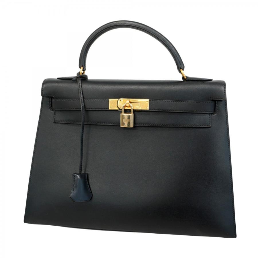 ★SALE【5pa1328-h】エルメス ハンドバッグ ケリー32 ボックスカーフ ブラック ゴールド金具 〇A刻印【中古】レディース HERMES（エルメス） ☆最終価格☆SALE【5pa1328-h】エルメス