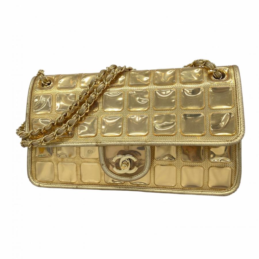 【5pb1551】シャネル ショルダーバッグ チェーンショルダー アイスキューブ ラムスキン ビニール ゴールド シャンパンゴールド金具【中古】レディース CHANEL（シャネル） ☆SALE【5pb1551】シャネル ショルダーバッグ