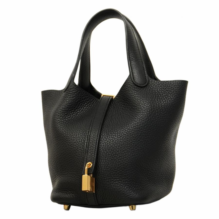 【5pb1574】エルメス ハンドバッグ ピコタンロックPM トリヨンクレマンス ブラック ゴールド金具 D刻印【中古】レディース HERMES（エルメス） ☆最終価格☆SALE【5pb1574】エルメス