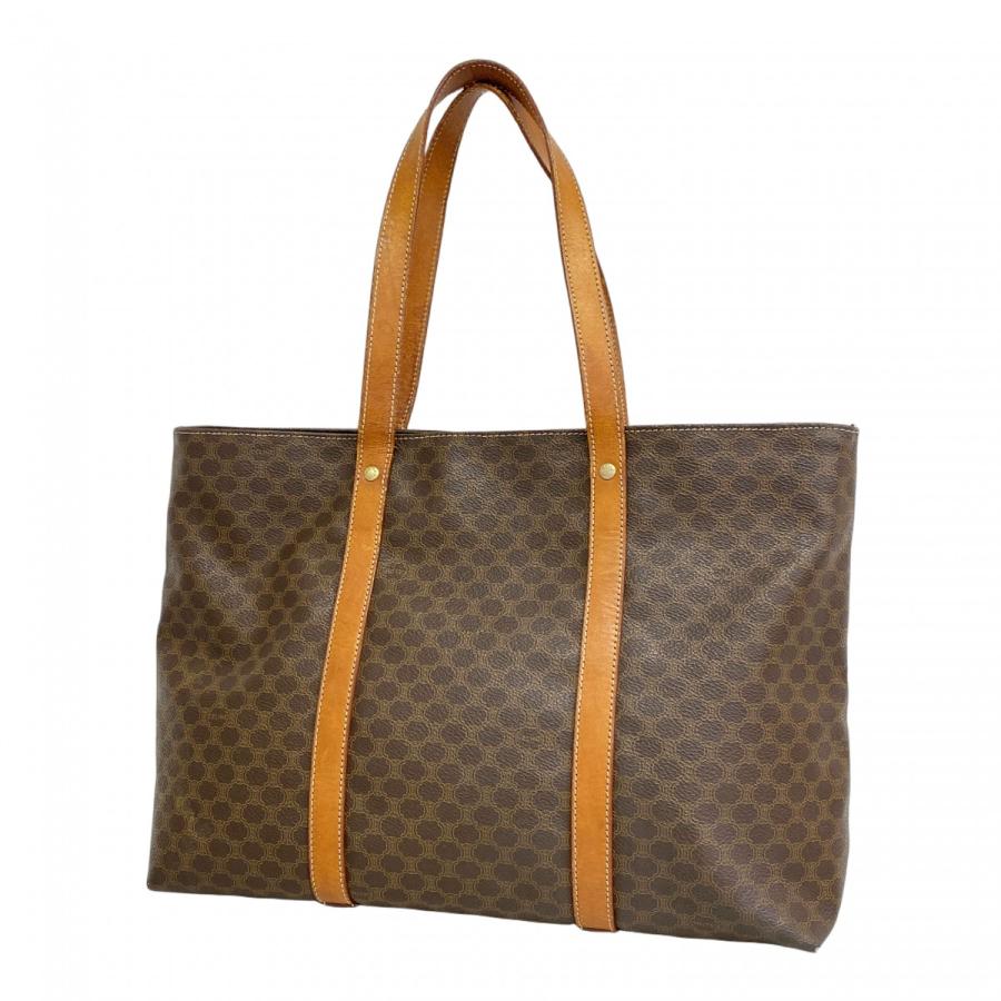 【5pb2029】セリーヌ トートバッグ マカダム PVC ブラウン ゴールド金具【中古】レディース CELINE（セリーヌ） ☆最終価格【5pb2029】セリーヌ トートバッグ