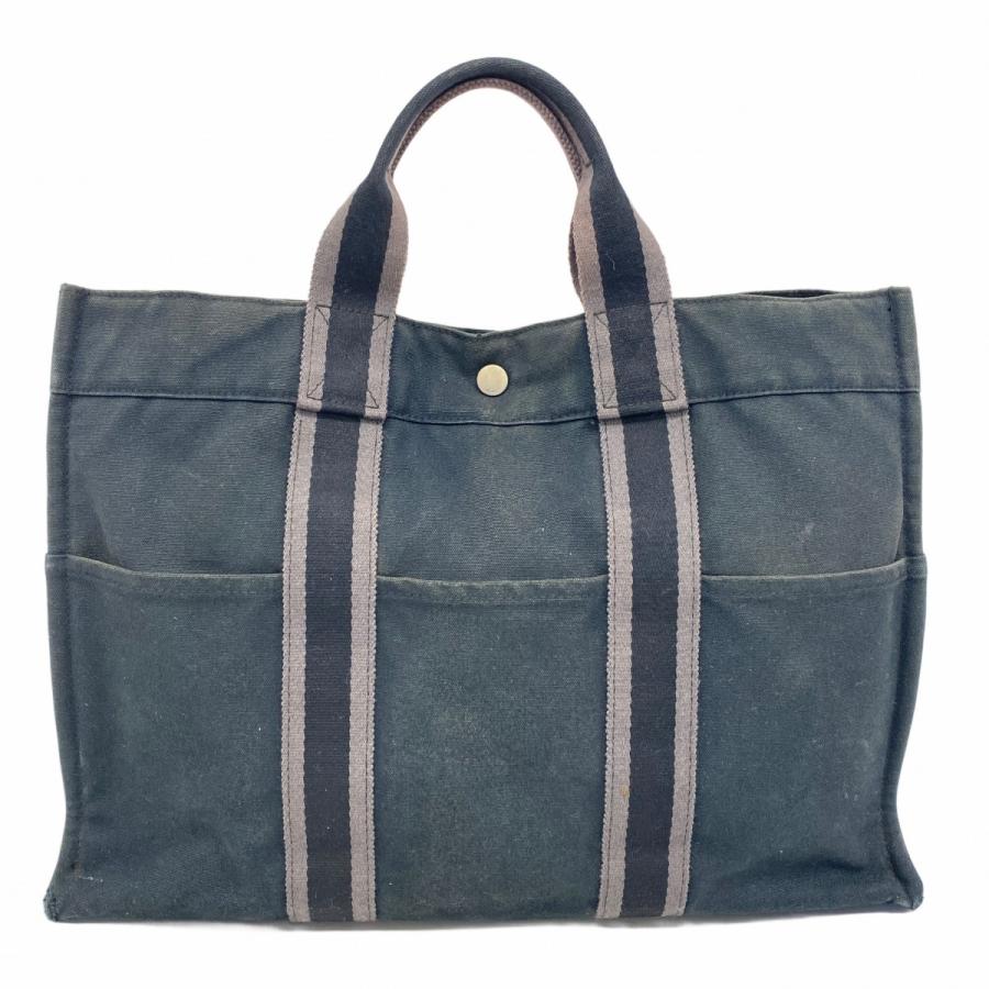 【5pb2180】エルメス トートバッグ フールトゥMM キャンバス ブラック シルバー金具【中古】レディース HERMES（エルメス） ☆SALE【5pb2180】エルメス トートバッグ