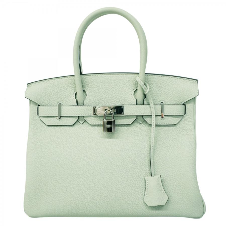 【5pb2335-g-h】エルメス ハンドバッグ バーキン30 トゴ ヴェールフィズ シルバー金具 B刻印【中古】レディース HERMES（エルメス） ☆SALE【5pb2335-g-h】エルメス ハンドバッグ