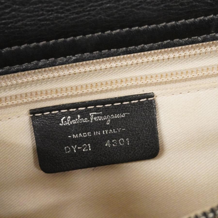 【5pb2369】サルヴァトーレフェラガモ ハンドバッグ ガンチーニ レザー ブラック シルバー金具【中古】レディース FERRAGAMO（フェラガモ） ☆SALE【5pb2369】サルヴァトーレフェラガモ