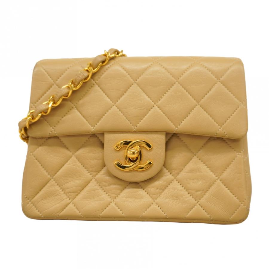 【5pb2948】シャネル ショルダーバッグ ミニマトラッセ チェーンショルダー ラムスキン ベージュ ゴールド金具【中古】レディース CHANEL（シャネル） ☆最終価格☆SALE【5pb2948】シャネル ショルダー