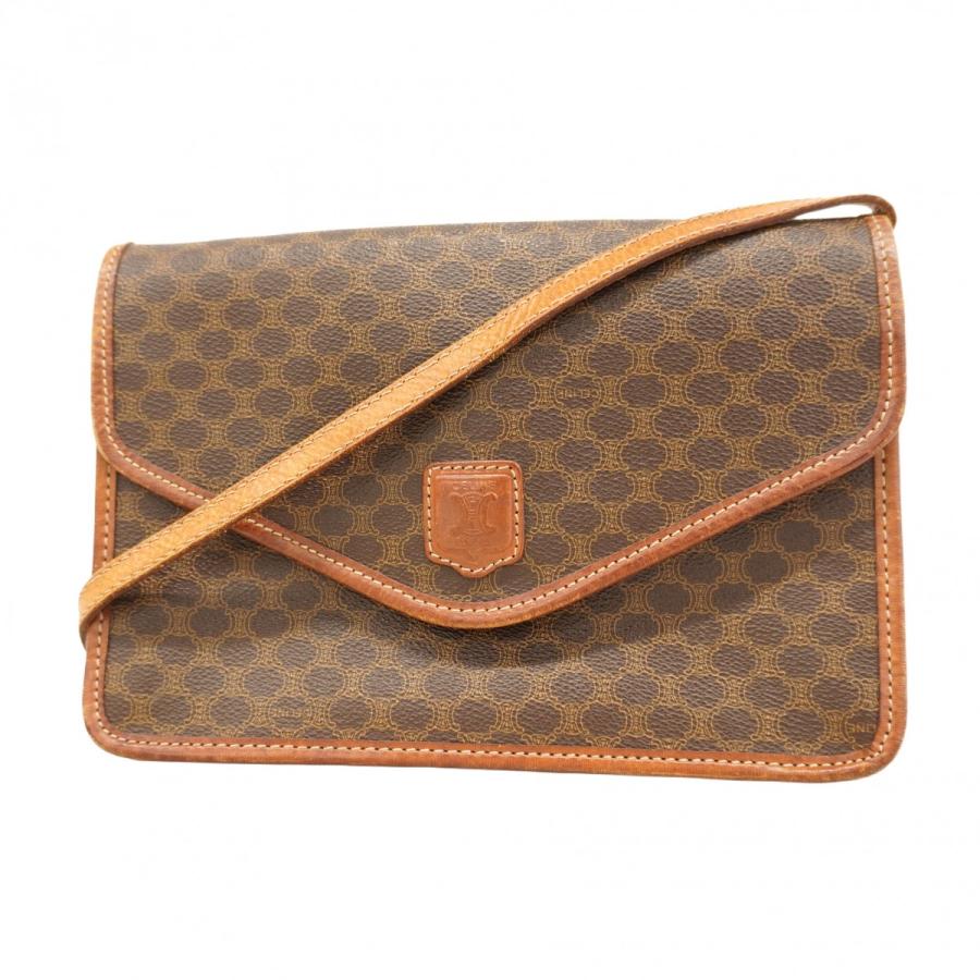 【5pb3040】セリーヌ ショルダーバッグ マカダム PVC ブラウン ゴールド金具【中古】レディース CELINE（セリーヌ） ☆SALE【5pb3040】セリーヌ ショルダーバッグ