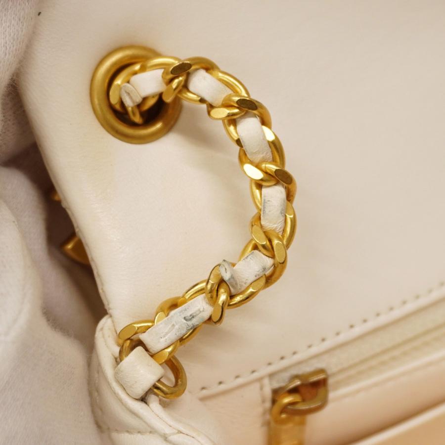 【5pc3154】シャネル ショルダーバッグ マトラッセ チェーンショルダー ラムスキン ホワイト ゴールド金具【中古】レディース CHANEL（シャネル） ☆最終価格☆SALE【5pc3154】シャネル ショルダー