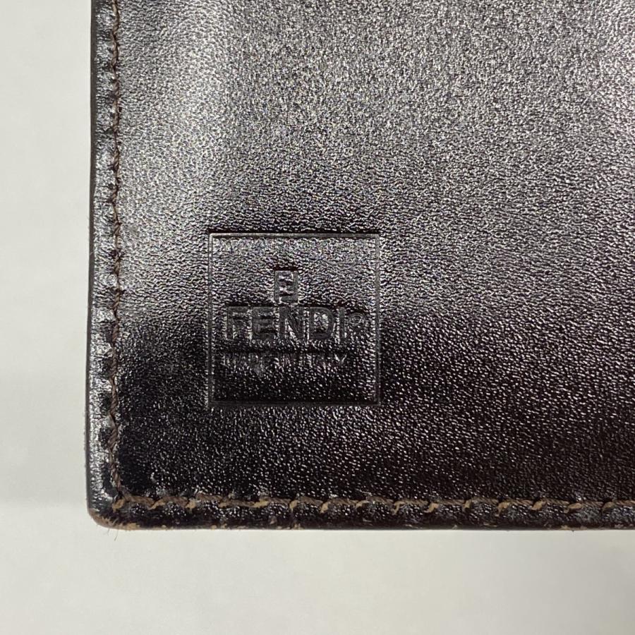 【5pc3215】フェンディ 三つ折り財布 ズッカ ナイロンキャンバス ブラウン ゴールド金具【中古】レディース FENDI（フェンディ） 【5pc3215】フェンディ 三つ折り財布 ズッカ