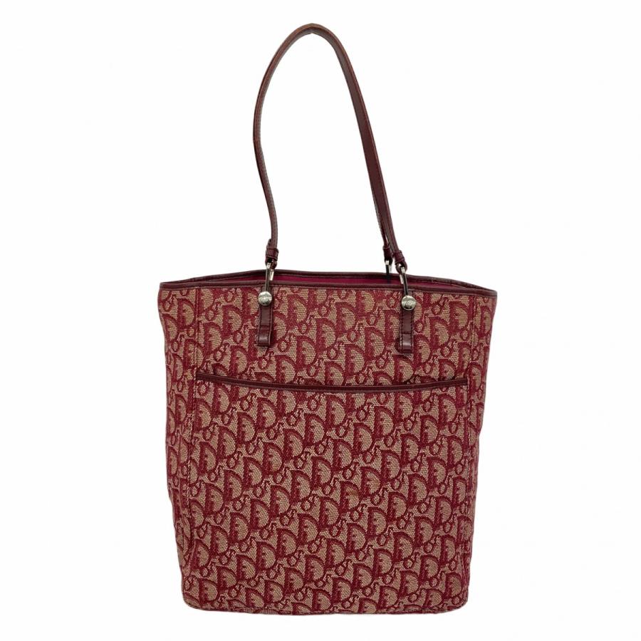 レア　クリスチャン・ディオール　トロッターデザイン ボルドーハンドバッグ レア クリスチャン・ディオール トロッターデザイン ボルドー