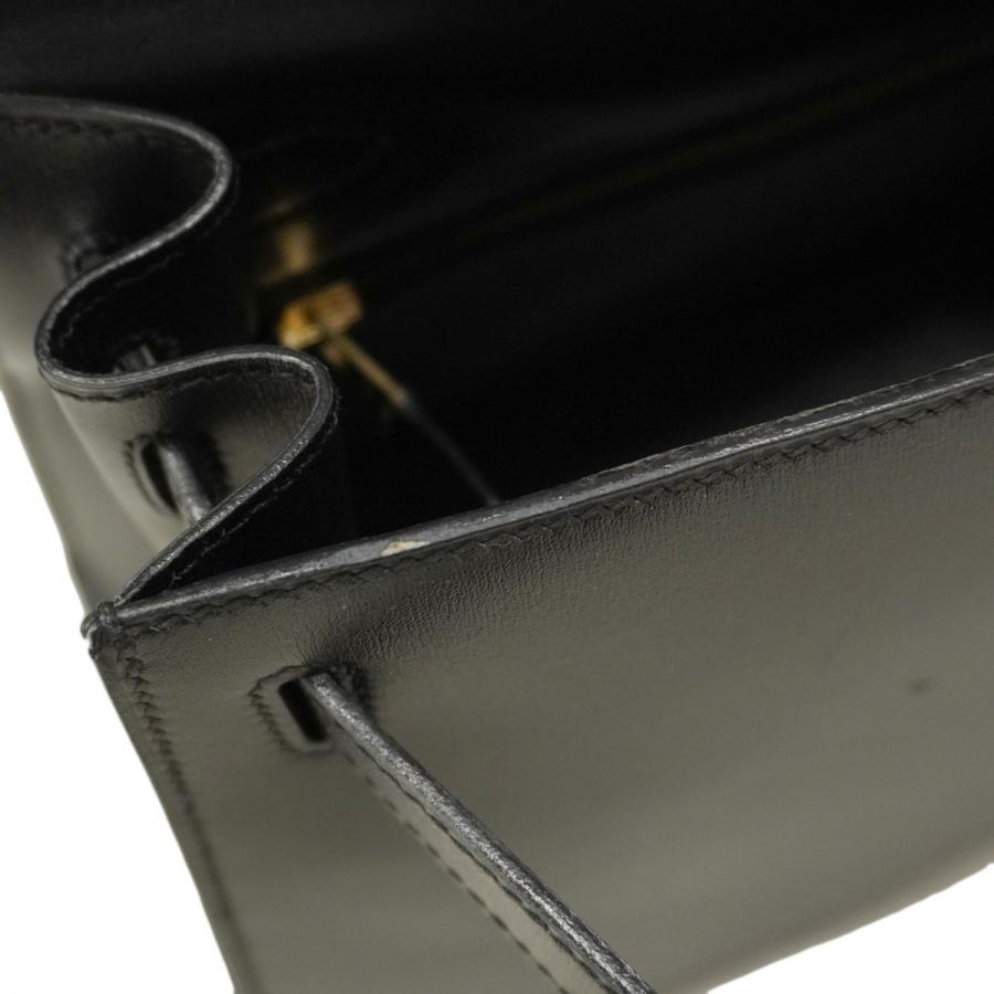 【5pc3529】エルメス ハンドバッグ ケリー28 ボックスカーフ ブラック ゴールド金具 □A刻印【中古】レディース HERMES（エルメス） 【5pc3529】エルメス ハンドバッグ ケリー28