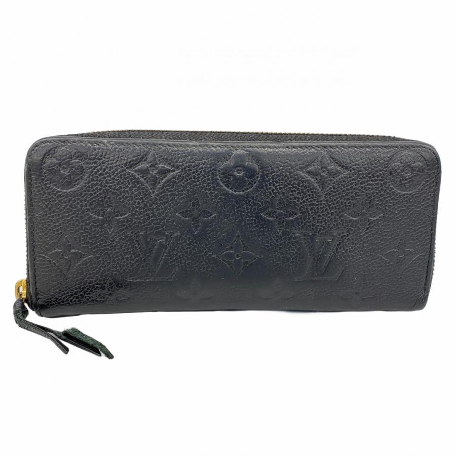 美品★ルイヴィトン アンプラント クレマンス 黒 ブラック エンボス モノグラム 美品 ルイヴィトン クレマンス アンプラント 長財布 ブラック
