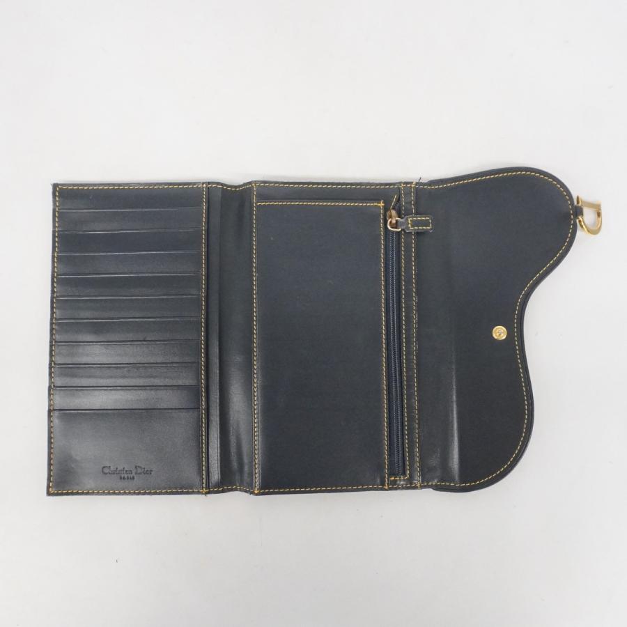 Dior 三つ折り財布　トロッター　CD 金具　お洒落　激レア Christian Dior クリスチャンディオール サドル ロータスウォレット 三