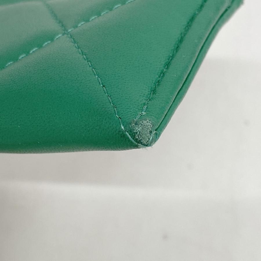 used 美品CHANEL 緑色 ケース カードケース CHANEL - 【5pc4716-k】シャネル カードケース シャネル19 ラムスキン