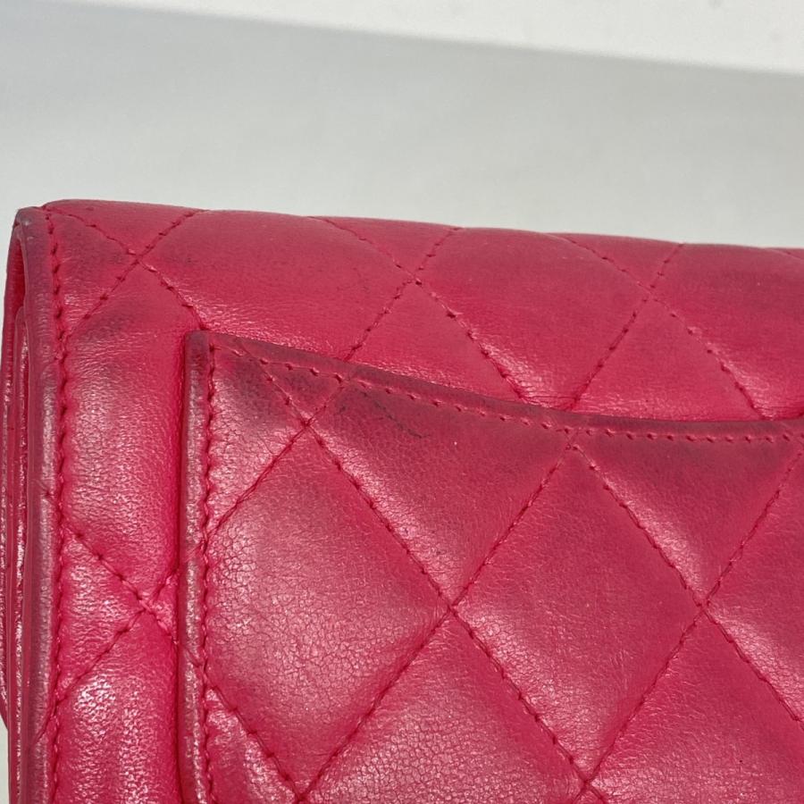 CHANEL シャネル マトラッセ ラムスキン 財布 ピンク シルバー金具 CHANEL（シャネル） 【5pd4859-k】シャネル 財布 マトラッセ