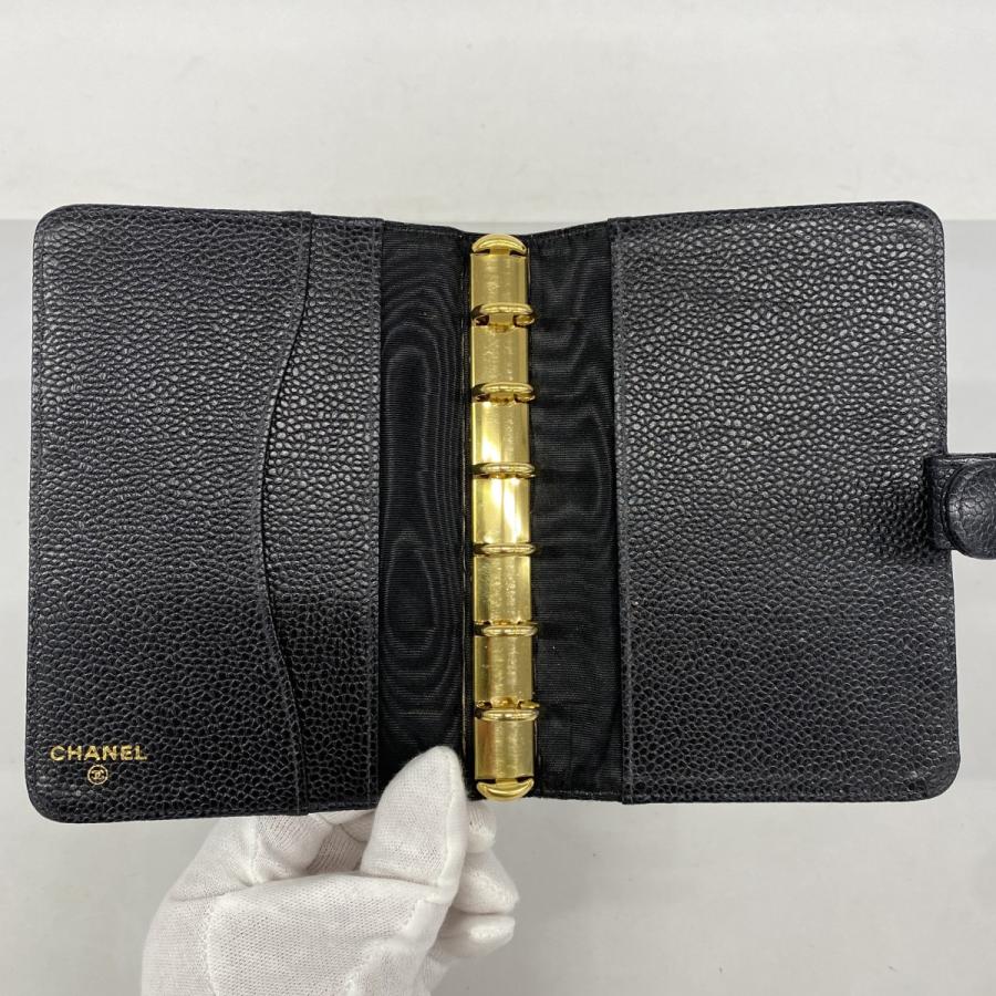 レ*ン様 CHANEL　シャネル　ミニ6穴システム手帳　黒キャビアスキン　美品 楽天市場】CHANEL シャネル キャビアスキン ココマーク ミニ PM 手帳