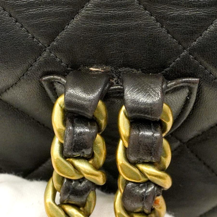 【5oe5576-h】シャネル リュック・デイパック マトラッセ チェーンショルダー ラムスキン ブラック ゴールド金具【中古】レディース CHANEL（シャネル） 【6ab0840】シャネル リュック・デイパック