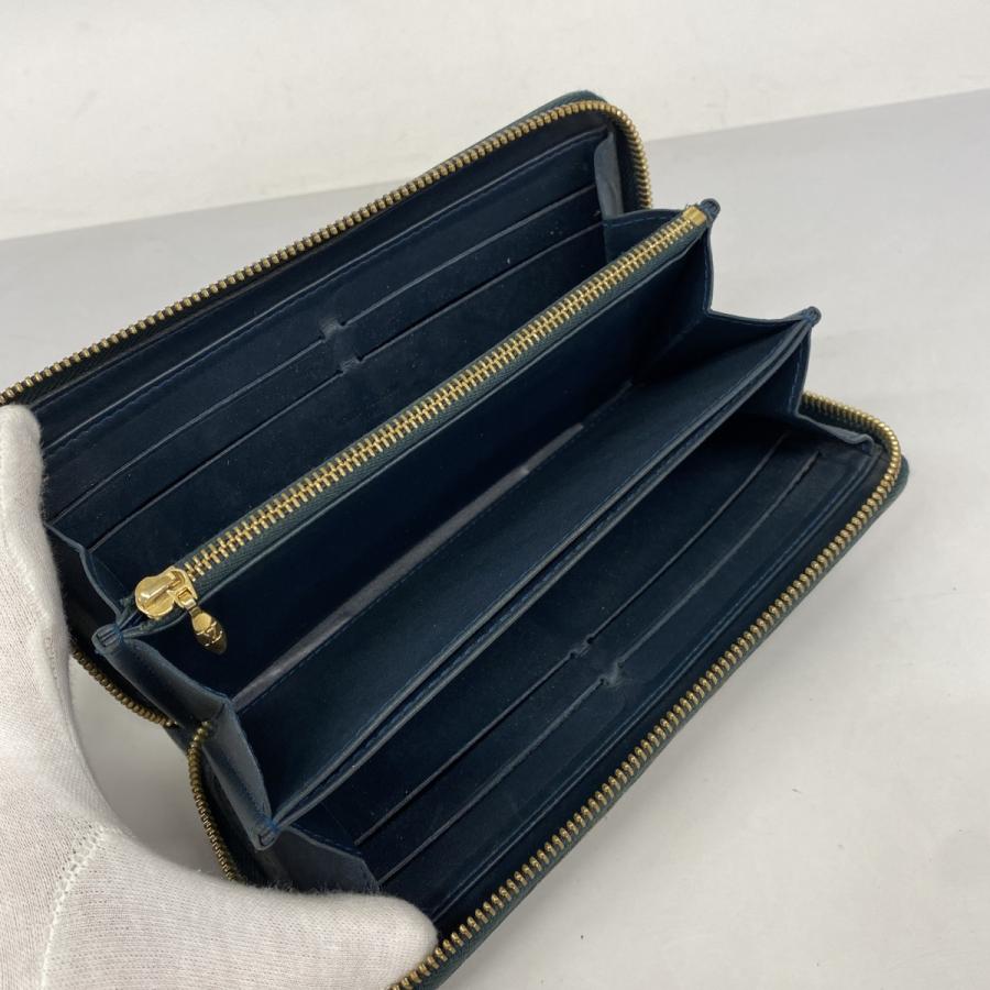 【美品】ルイヴィトン　ヴェルニ　ラウンドジップ　長財布 ジッピー　マットブラック LOUIS VUITTON（ルイ・ヴィトン） ジッピーウォレット 長財布 ヴェルニ
