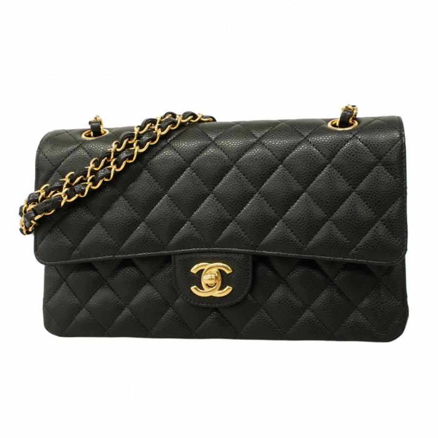 シャネル CHANEL マトラッセ Wフラップ ショルダーバッグ バッグ キャビアスキン(グレインドカーフ) レディース ブラック系 【中古】 CHANEL（シャネル） 【6ab0929】シャネル ショルダーバッグ マトラッセ