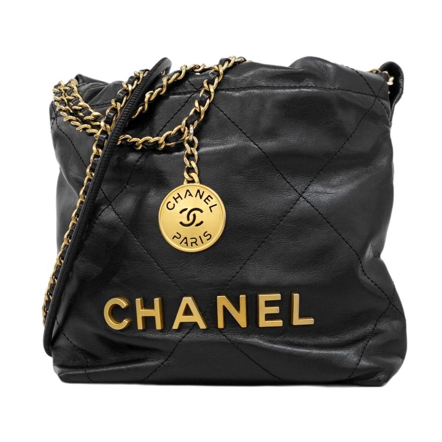 数量限定❤CHANEL❤ブラックラメ巾着ショルダーバッグゴールドチェーン CHANEL（シャネル） 【6ac2066】シャネル ショルダーバッグ チェーン