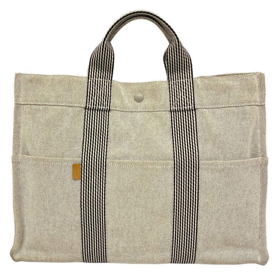 エルメス ニューフールトゥMM　トートバッグ　キャンバス　グレー系　【美品】 HERMES（エルメス） 【6ac2117】エルメス トートバッグ ニュー