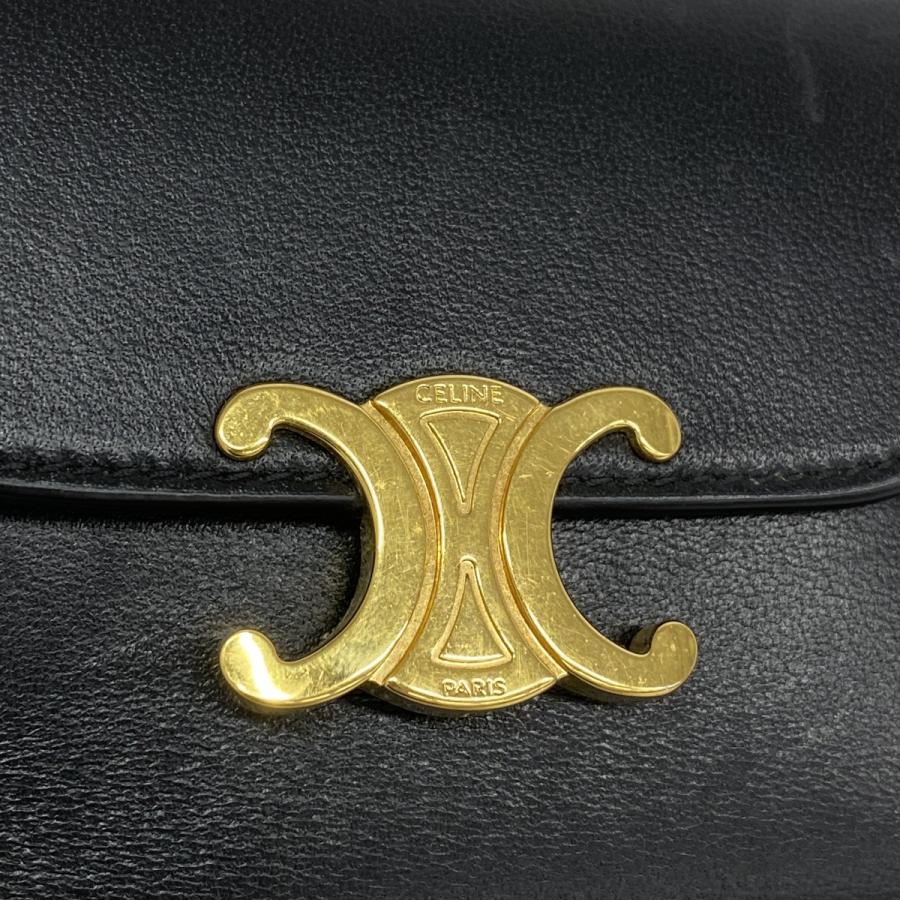 美品✨ CELINE 三つ折り財布 黒 レザー ゴールド金具 【公式通販