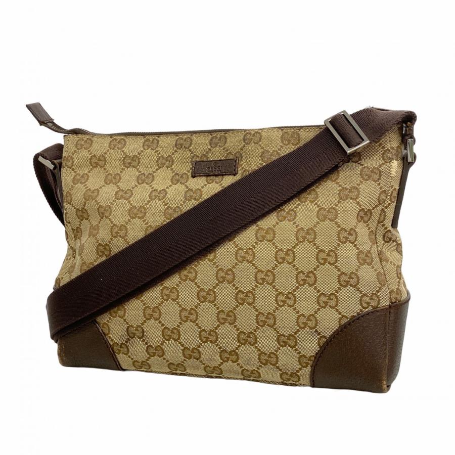 GUCCI GGキャンバス レザー ショルダーバッグ 114273 GUCCI（グッチ） 【6ad4608-k】グッチ ショルダーバッグ GGキャンバス