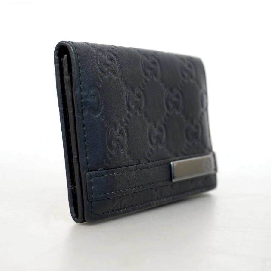 Gucci ブラックレザー ケース GUCCI（グッチ） 【6ae6300-k】グッチ カードケース グッチシマ 251727