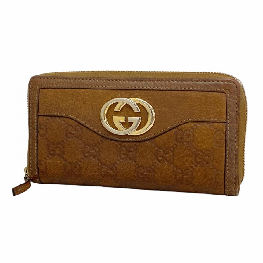 W*割様 GUCCI シマ 長財布 インターロッキング ダークブラウン GUCCI グッチ シマ インターロッキング レザー 長財布 【公式通販】