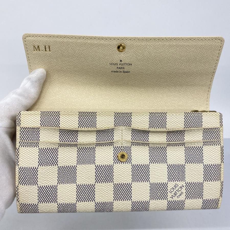★SALE【6cd5852】ルイヴィトン 長財布 ダミエ・アズール ポルトフォイユサラ N61735 ホワイト【中古】レディース LOUIS VUITTON（ルイ・ヴィトン） 【6cd5852】ルイヴィトン 長財布