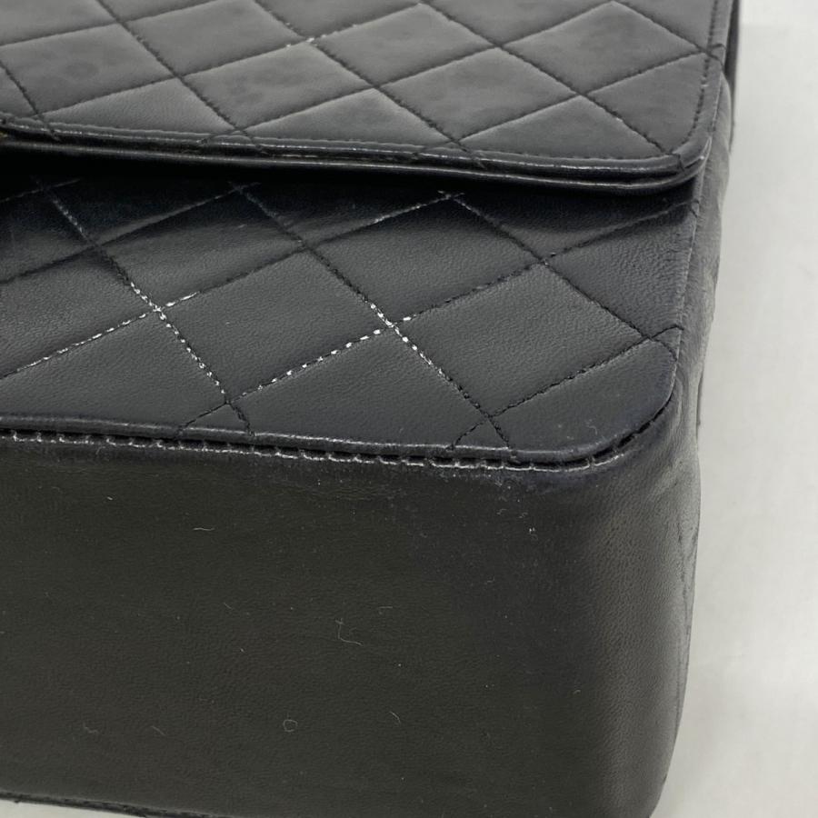 ★最終価格★SALE【5id4754-h】シャネル ショルダーバッグ マトラッセ Wフラップ Wチェーン ラムスキン ブラック ゴールド金具【中古】レディース CHANEL（シャネル） 【6ce6432-k】シャネル ショルダーバッグ