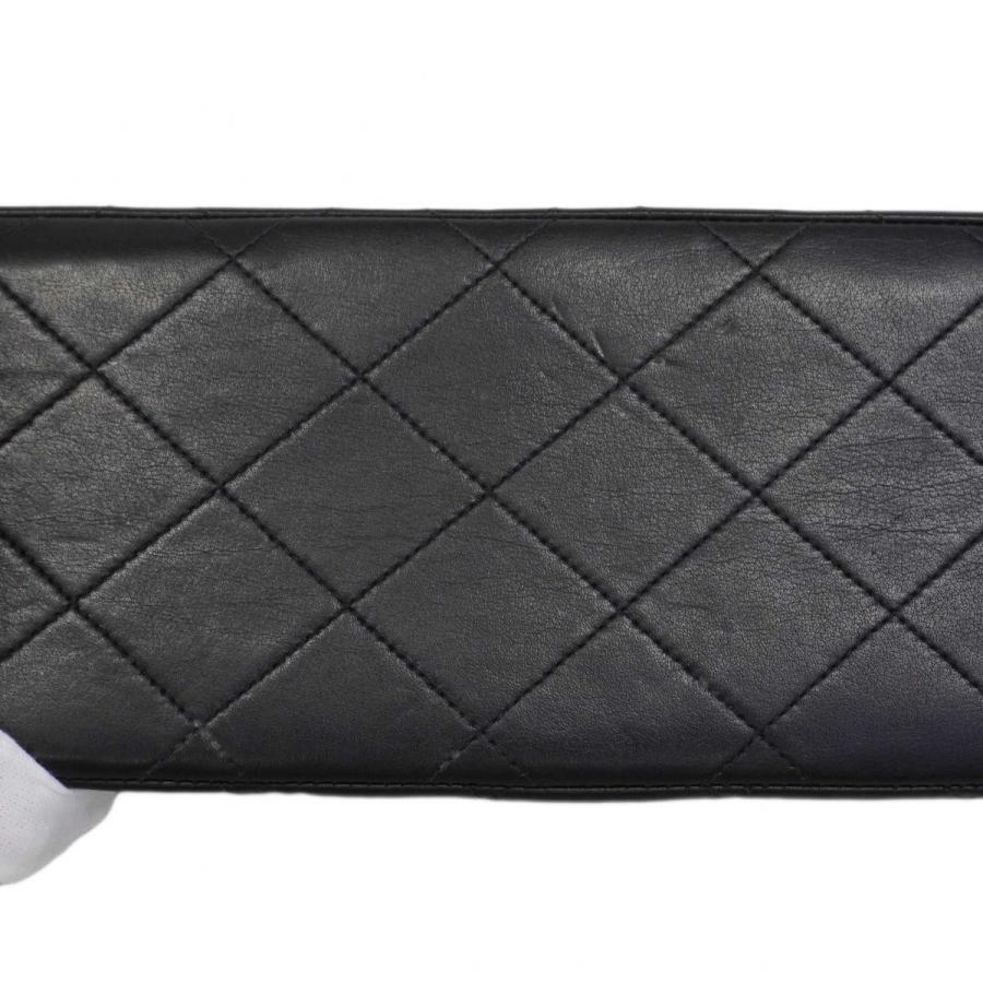 【6db1318-h】シャネル ショルダーバッグ デカマトラッセ Wチェーン ラムスキン ブラック ゴールド金具【中古】レディース CHANEL（シャネル） 【6db1318-h】シャネル ショルダーバッグ デカ