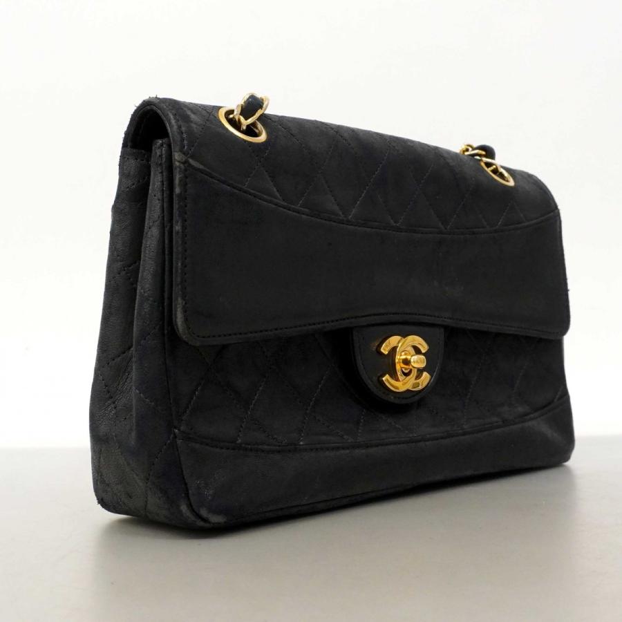 シャネル CHANEL ショルダーバッグ チェーンショルダーバッグ マトラッセ ダブルフラップ ラムスキン ブラック ゴールド レディース 送料無料【中古】 99274a CHANEL チェーンショルダーバッグ ダブルチェーン ダブルフラップ
