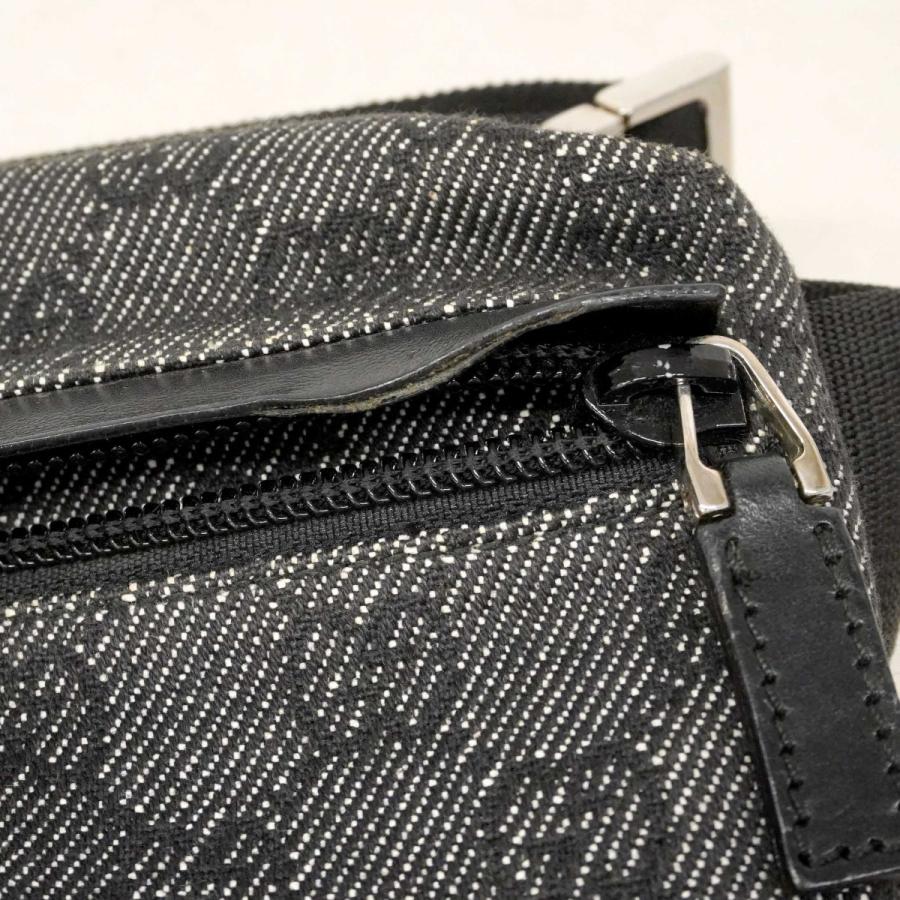 【6db2138-k】グッチ ウエストバッグ 28566 デニム ブラック シルバー金具【中古】レディース_6