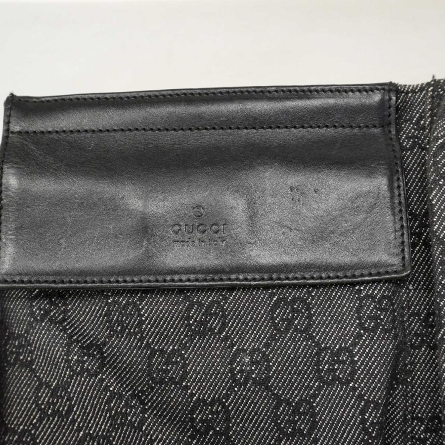 【6db2138-k】グッチ ウエストバッグ 28566 デニム ブラック シルバー金具【中古】レディース_8
