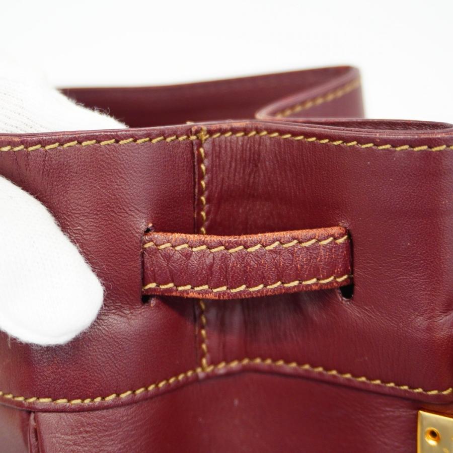 【6db2147】カルティエ ショルダーバッグ マスト レザー ボルドー ゴールド金具【中古】レディース Cartier（カルティエ） 【6db2147】カルティエ ショルダーバッグ