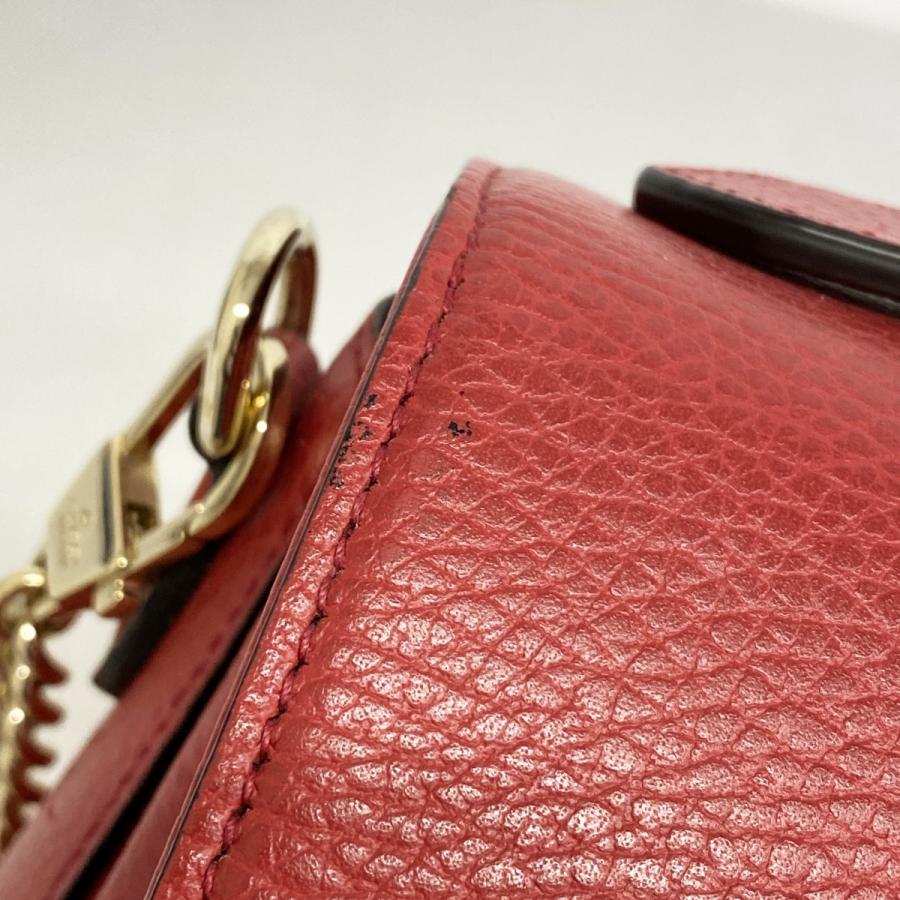 【6db2240-k】グッチ ハンドバッグ インターロッキングG 510302 レザー レッド シャンパンゴールド金具 2wayバッグ【中古】レディース_6