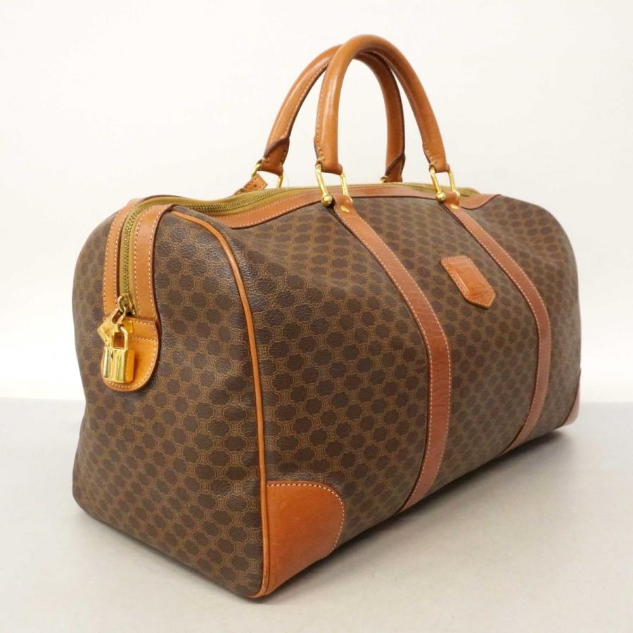 【CELINE】ボストンバッグ　マカダム柄　ゴールド金具　ブラウン　PVC CELINE（セリーヌ） 【6dc2546】セリーヌ ボストンバッグ マカダム PVC
