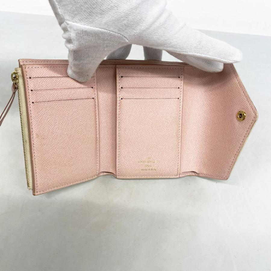 【美品】 ルイヴィトン 財布 ダミエ アズール ヴィクトリーヌ ローズバレリーヌ LOUIS VUITTON（ルイ・ヴィトン） 【6dc2798-h】ルイヴィトン 三つ折り
